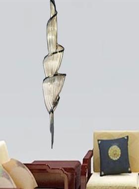 后现代流苏灯创意奢华别墅工程灯复式楼楼梯间客厅铝链流苏吊灯具