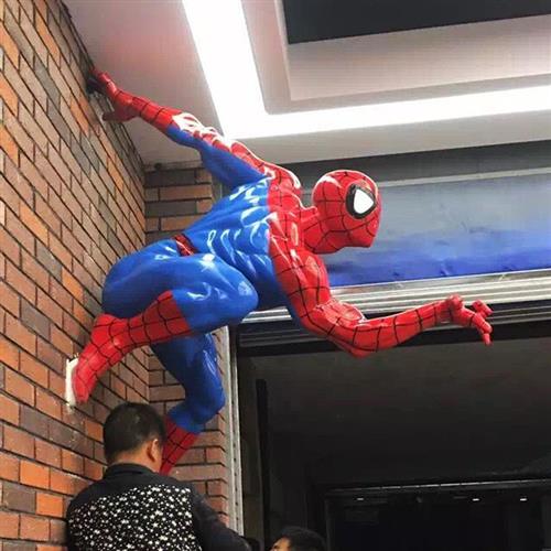 复仇者联盟玻璃钢卡通人物雕塑蜘蛛侠绿巨人户外景观商场装饰摆件