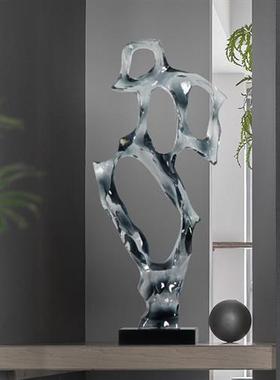 创意酒店售楼处展厅玄关太湖石透明树脂摆件现代客厅家居艺术雕塑