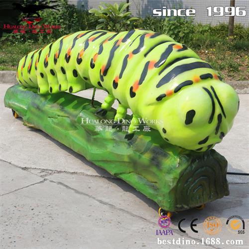 机械电动毛毛虫硅胶表皮可互动儿童游乐园引流打卡模型摆件