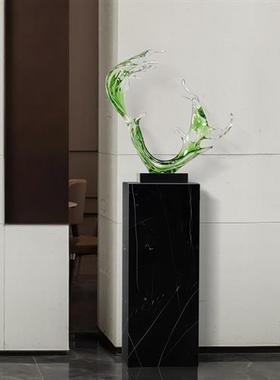 现代创意透明树脂摆件酒店售楼处家居玄关客厅办公室水花艺术雕塑