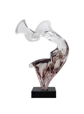 仿琉璃酒店装饰品简约现代客厅陈设品透明抽象艺术品雕塑摆件探戈