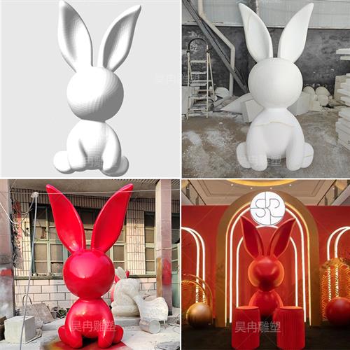 定制玻璃钢网红卡通人物动物公仔创意房地产IP雕塑大型售楼部摆件