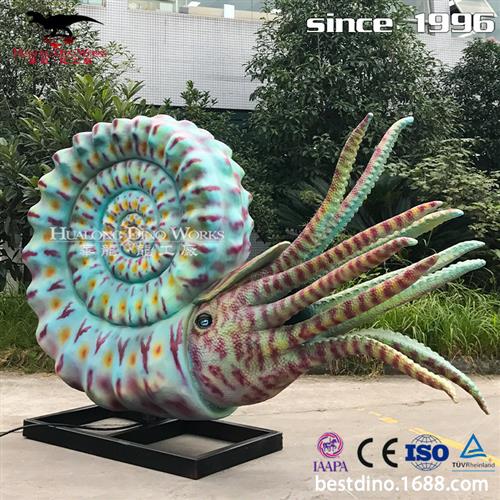 仿真大型海洋软体生物模型硅胶电动菊石绿色海洋摆件仿真动物恐龙