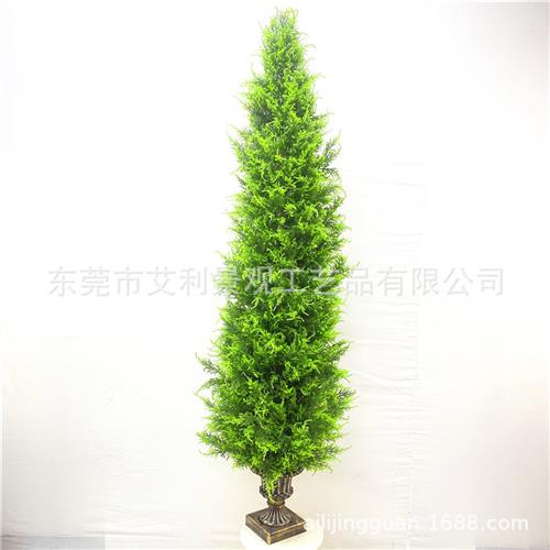 塔型松柏树人造松柏绿植盆栽家居酒店装饰松柏树盆景假树