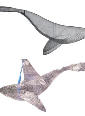 鲸鱼铁网工程吊灯动物异形创意个性商场餐饮店会所前台大厅灯