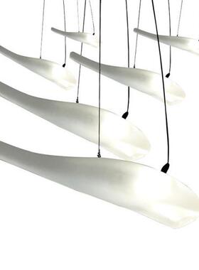 创意鱼群装饰灯艺术玻璃售楼部大型沙盘吊饰酒店大堂定制工程灯具