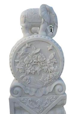 石雕大象门墩抱鼓石仿古家居庭院饭店装饰石雕门墩仿古中式石门墩