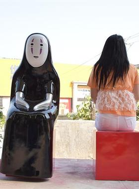 玻璃钢无脸男落地商场开业日式礼物装饰摆件卡通动漫千与千寻雕塑