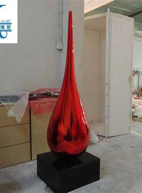 玻璃钢水滴雕塑抽象创意软装饰品摆件商场酒店会所售楼处过道装置