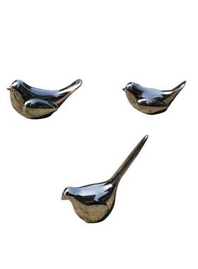 不锈钢精密铸造镜面鸽子小鸟摆件抽象写实动物软装配件艺雕塑