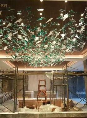 琉璃玻璃海王星星造型非标工程灯酒店宴会厅部会所艺术吊灯楼梯灯