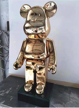 bearbrick网红暴力熊摆件酒店样板房卡通公仔玻璃钢落地饰品雕塑