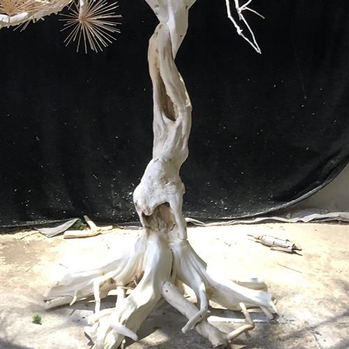 枯木实木造景装饰仿真迎客松松树摆件酒店玄关景观新中式假树