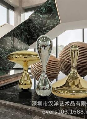现代户外电镀玻璃钢雕塑酒店会所门厅样板房软装摆件家居饰品