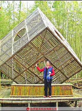 竹编艺术装置火车造型室外竹艺景观打造打造异形结构竹编制作厂家