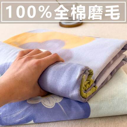 4加厚磨毛纯棉床单床笠单件 100宿舍单人双人保暖秋冬被单