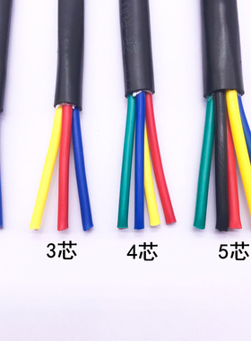 极速铜芯RVeV2 3 4 5 6芯0.5 0.75 1 1.5 2.5平方软护套电源信号