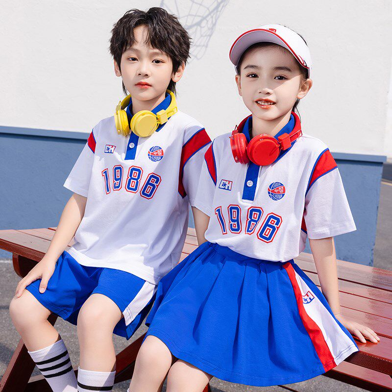 新品幼儿园园服夏装毕业t照六一表演服小学生夏季班服校服套装老