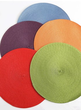 极速Placemat Table Mat Round Placemats PKP Plastic Woven Din