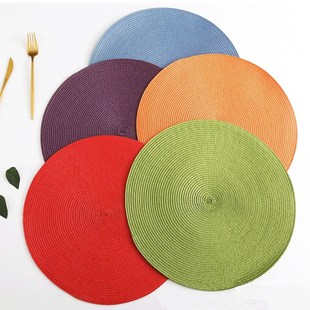 Round Placemats PKP 极速Placemat Woven Mat Plastic Din Table