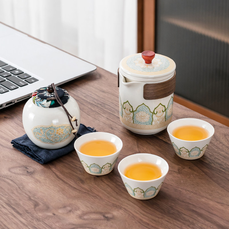 极速玖顺旅行g茶具套装功夫茶具套装旅行茶壶户外便携式 快客杯一