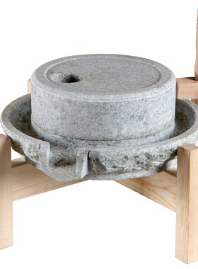 极速石磨小型家用石磨青石头手推C石磨盘磨豆浆传统摆件纯手工豆