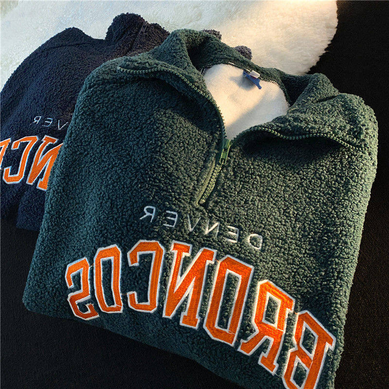 极速Winter Vintage Ppunk retro fashion design half zipper hi