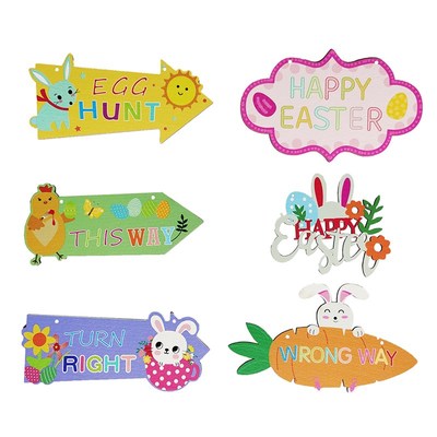 极速Easter Rabbit Wooqden Ornaments Easter Decoration Home P