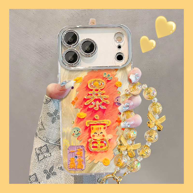 适用苹果系列油画暴富手机壳