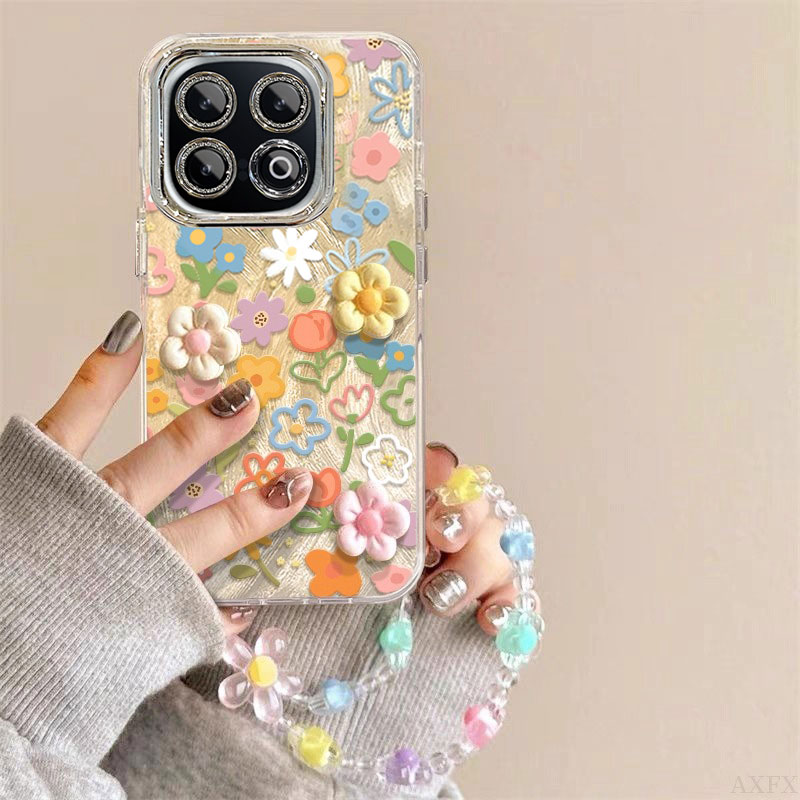 适用iQOO系列涂鸦花朵手机壳