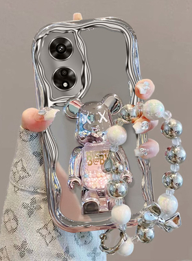 适用OPPOA1手机壳新款5G电镀A2x网红A3Pro高级A58x防摔A11x保护套A98潮流暴力熊A72支架A35女款A55创意A92s