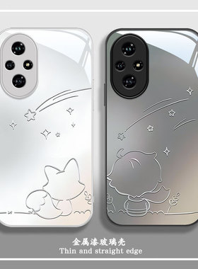 适用于荣耀300Pro手机壳200新款100简约90GT时尚80pro直屏版玻璃70Pro+/60se狐狸小王子50女30s颜值9x防摔8x