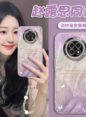 适用OPPOK13s手机壳梦幻ins时尚创意渐变紫蝴蝶PLL110高颜值女款保护套精孔羽纱壳全包防摔外壳