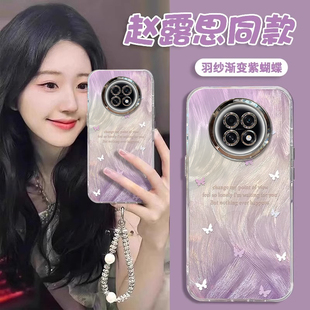 适用OPPOK13s手机壳梦幻ins时尚创意渐变紫蝴蝶PLL110高颜值女款保护套精孔羽纱壳全包防摔外壳