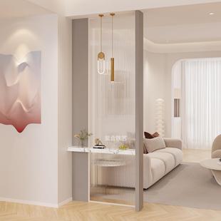 屏风隔断客厅入户正对进门玄关房间卧室沙发旁遮挡水波纹玻璃隔断