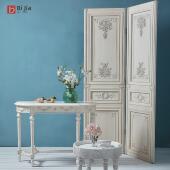 碧嘉屏风隔断客厅卧室酒店民宿欧洲法式 折叠式 实木覆古雕刻移动折