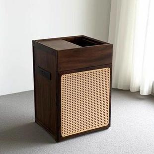 胡桃木原木茶水柜茶桌家用茶吧机茶边柜客厅实木边柜带轮茶桌配套