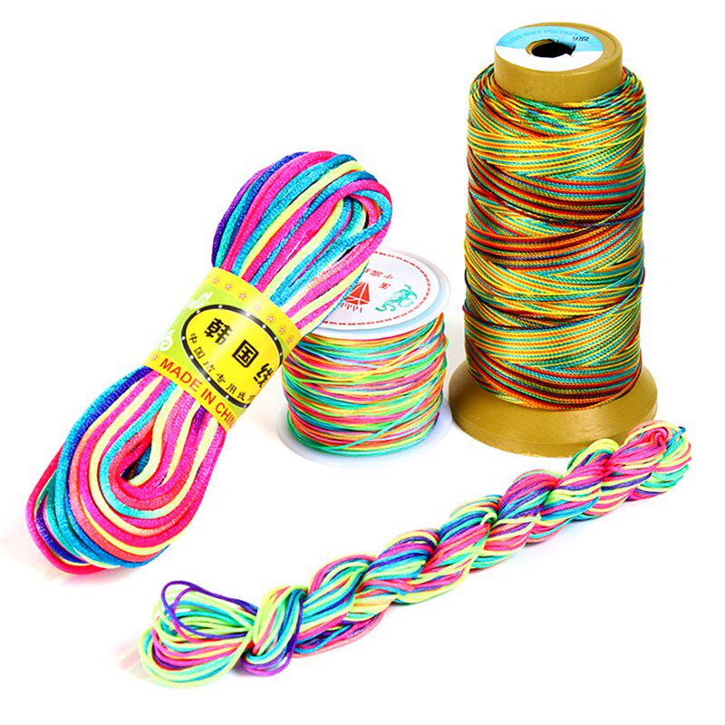 热销DIY五色线金刚绳结手链绳佛珠编织线藏式串珠线手绳项链绳