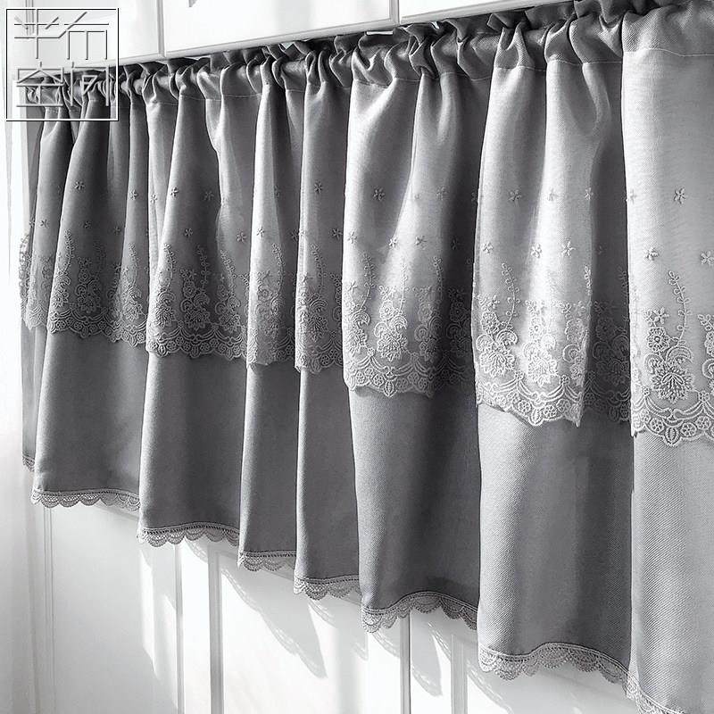 艾莉丝绒麻加厚布帘田园免打孔半帘橱柜隔断短帘小窗短帘卧室门帘,居家布艺,定制窗帘,淘宝优惠券,粉丝福利购,淘宝优惠卷