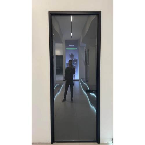 定制钛镁铝合金卫生间门浴室门极窄边框厨房厕所平开门钢化玻璃门