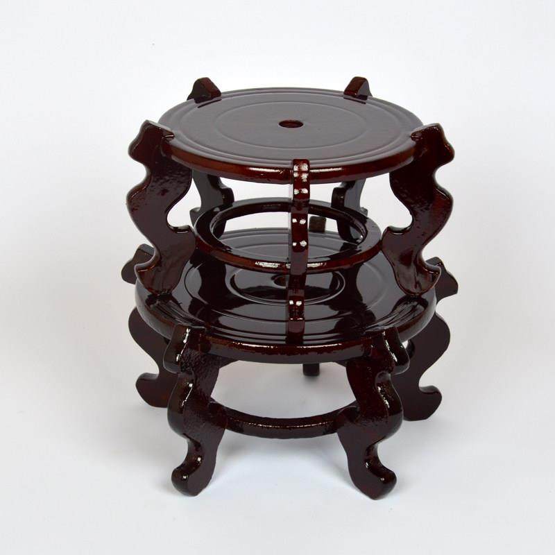 陶瓷水缸净水器储水罐瓷底座木座木脚 鱼缸盆景底座木架水缸配件