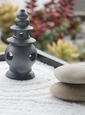 禅意迷你陶瓷紫砂香塔香炉香插茶室氛围香器香薰炉装饰品灯塔摆件