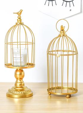 北欧风轻奢铁艺烛台婚庆花艺套装摆台客厅创意装饰庭院户外摆件