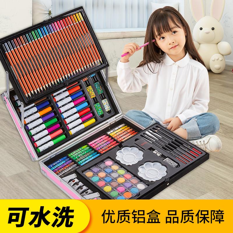 儿童画画工具套装水彩笔小学生手绘幼儿园画笔套装初学者美术学习