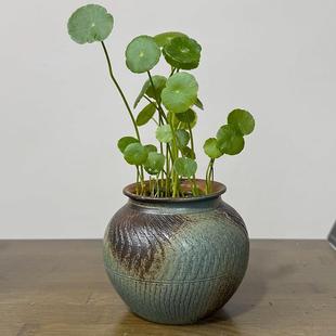 景德镇纯手工水培花盆铜钱草水养绿萝桌面办公桌花瓶陶瓷桌面器皿