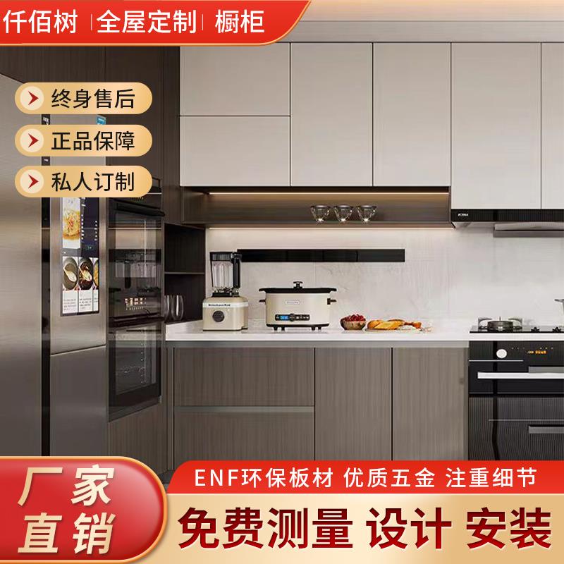 上海整体橱柜定做厨房厨柜台面pet双饰面晶钢门板兔宝宝全屋定制