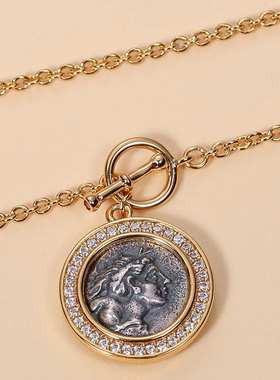 罗马古希腊纯银古币项链女新款s9