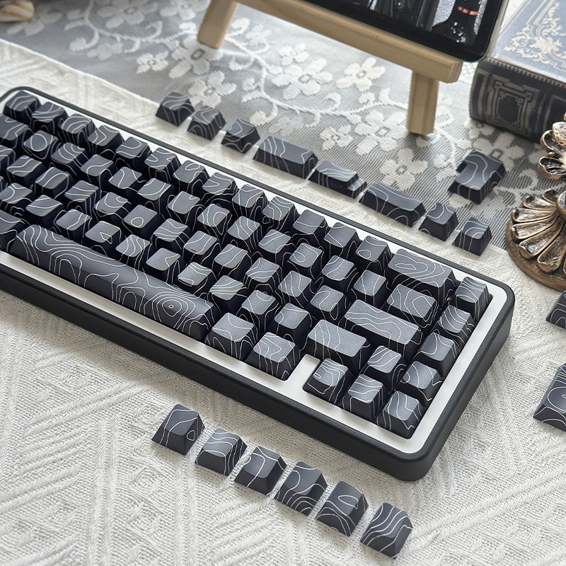 PBT机械键盘透光侧刻键帽等高线个性客制化定制87/68/108/Z75/98