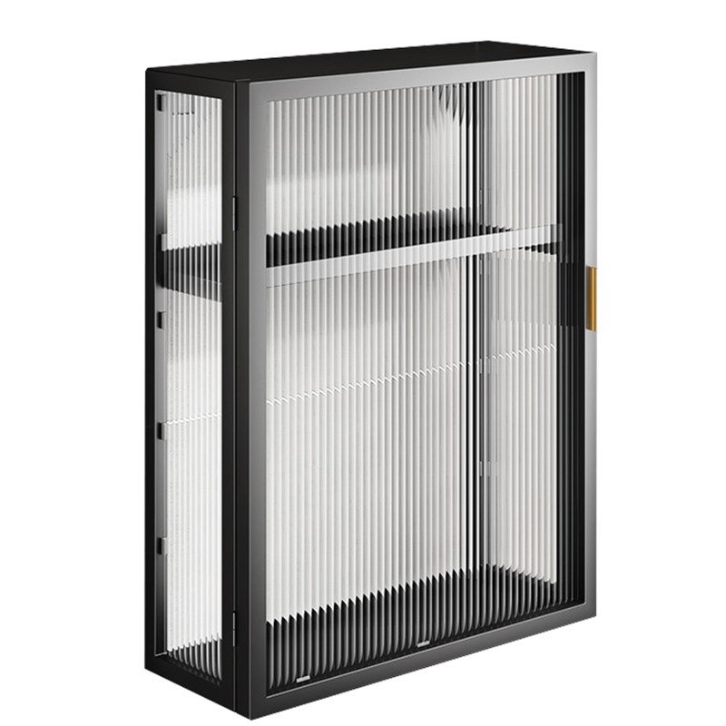 厨房调料置物架壁挂式防尘收x纳墙上免打孔储物柜多层带门强力粘